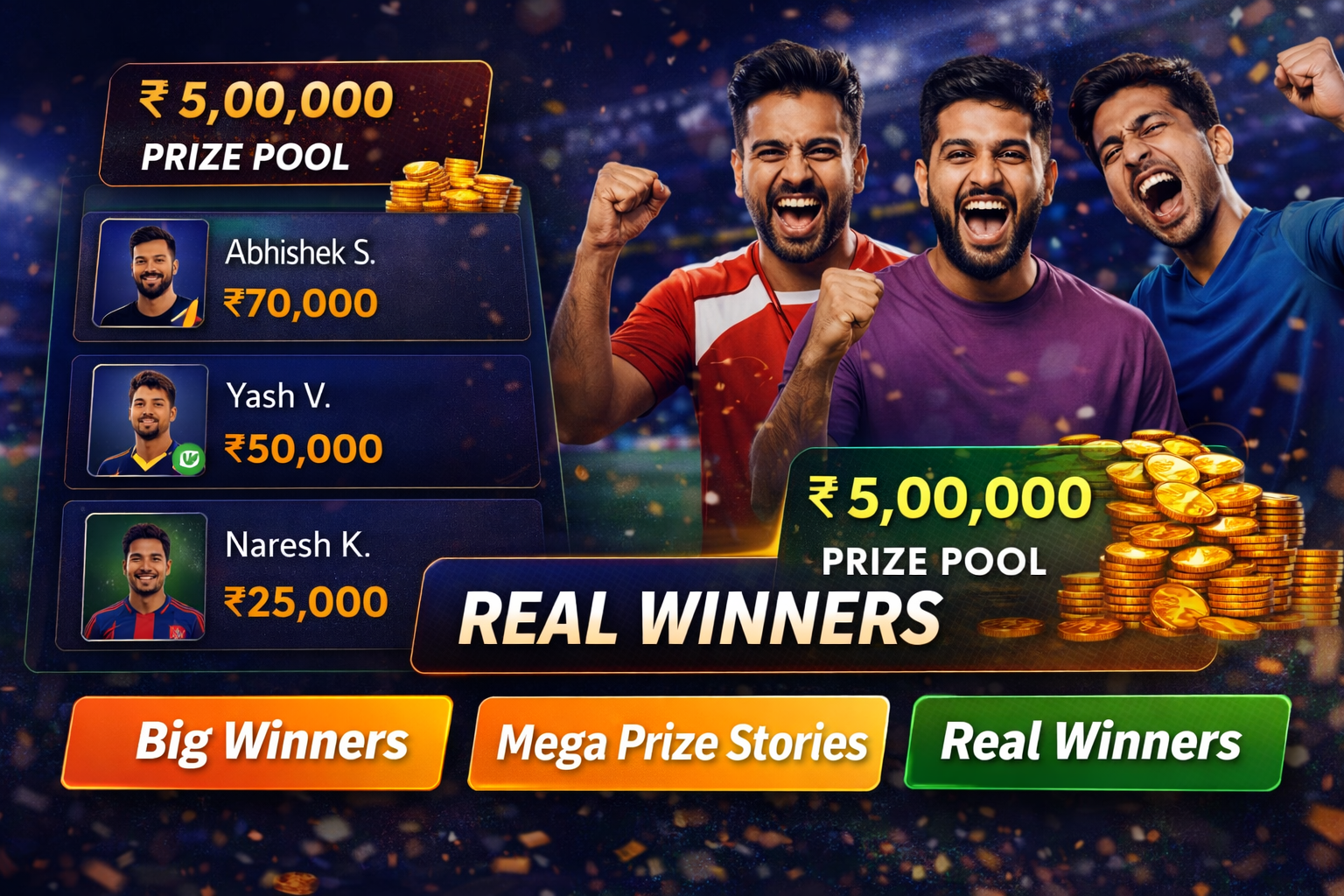 Come Club Play fantasy cricket result notes