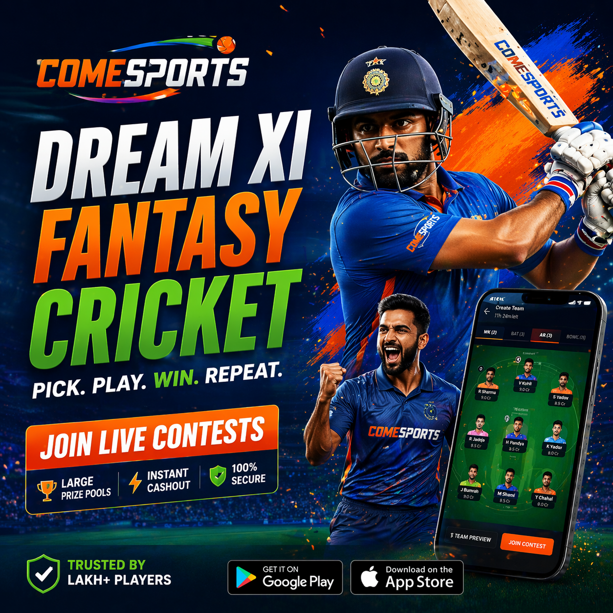 Come Club Play fantasy sports main visual